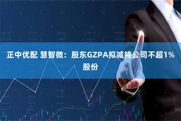 正中优配 慧智微：股东GZPA拟减持公司不超1%股份